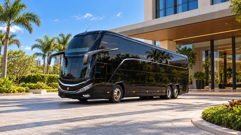 Ônibus executivo preto — imagem ilustrativa